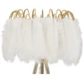 Stojací lampa Feather 147 cm bílá/zlatá