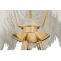 Stojací lampa Feather 147 cm bílá/zlatá