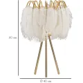 Stolní lampa Feather Stand 60 cm bílo-zlatá