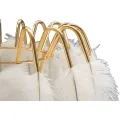 Stolní lampa Feather Stand 60 cm bílo-zlatá