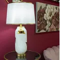Stolní lampa Ceramic 70 cm bílo-zlatá