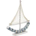 Dřevěná dekorace Boath 45 cm modrá