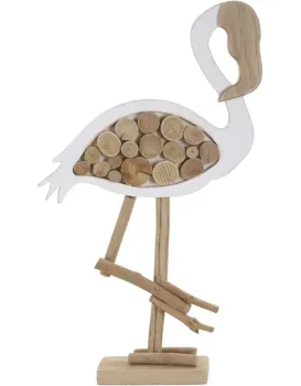 Dřevěná dekorace Flamingo Nature 56 cm hnědá