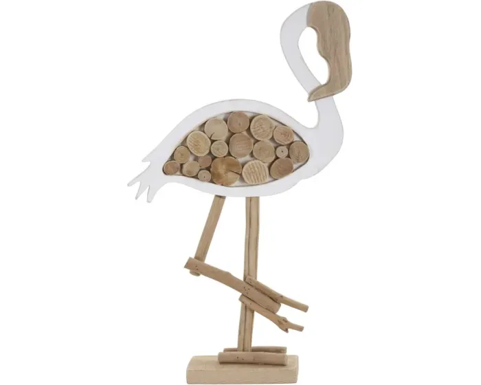 Dřevěná dekorace Flamingo Nature 56 cm hnědá