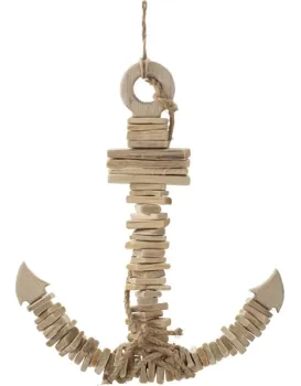 Závěsná dekorace Anchor 39 cm z masivu hnědá
