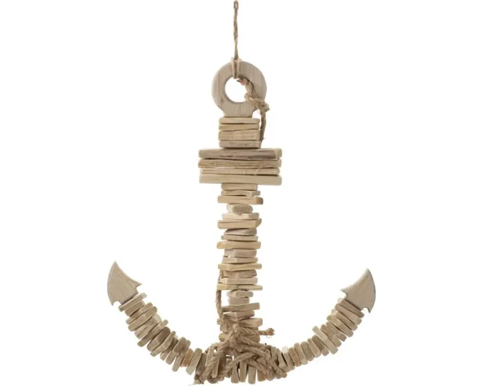 Závěsná dekorace Anchor 39 cm z masivu hnědá