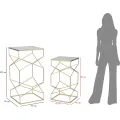 Sada 2 ks odkládacích stolků Glassy Coppia zlatá