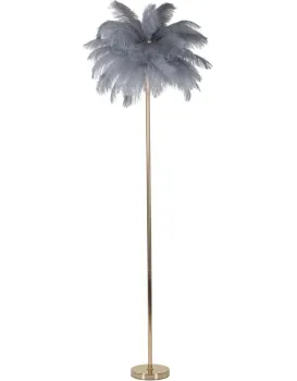 Stojací lampa Palm 160 cm šedá/zlatá