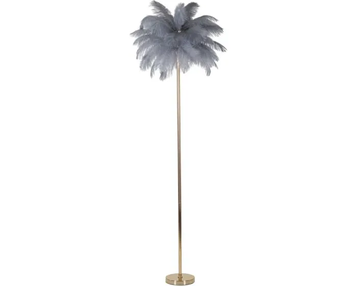 Stojací lampa Palm 160 cm šedá/zlatá