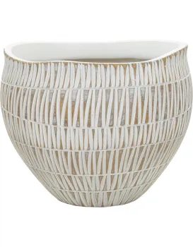 Květináč Stiky 26 cm zlatý/bílý