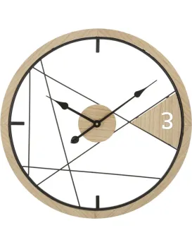 Nástěnné hodiny Geometric 60 cm hnědé/černé