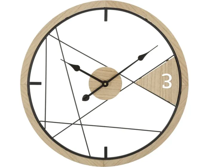 Nástěnné hodiny Geometric 60 cm hnědé/černé