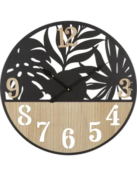 Nástěnné hodiny Palm 60 cm hnědé/černé