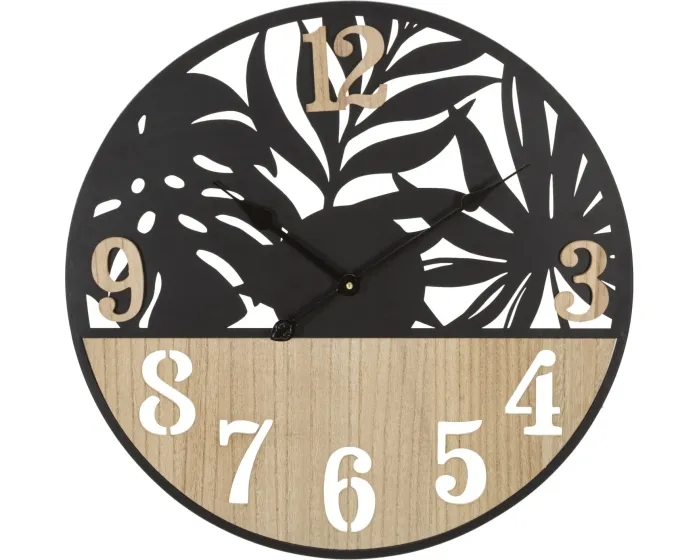Nástěnné hodiny Palm 60 cm hnědé/černé