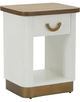 Noční stolek Tolosa 48 cm bílý/jasan