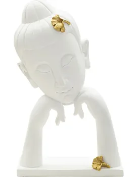 Dekorace na stůl Buddha B 21 cm bílá/zlatá