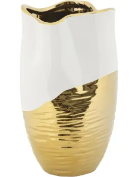 Váza Lux 35 cm zlatá/bílá