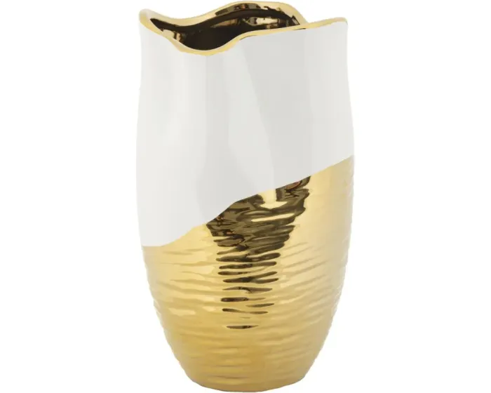 Váza Lux 35 cm zlatá/bílá