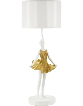 Stolní lampa Dancer 90,5 cm bílo-zlatá