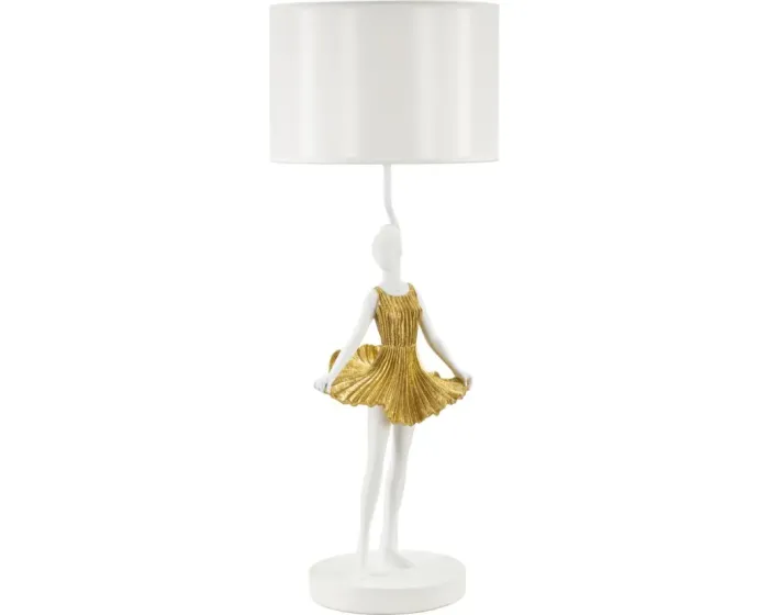 Stolní lampa Dancer 90,5 cm bílo-zlatá
