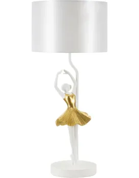 Stolní lampa Dancer 64 cm bílo-zlatá