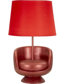 Stolní lampa Midcentury 46 cm červená