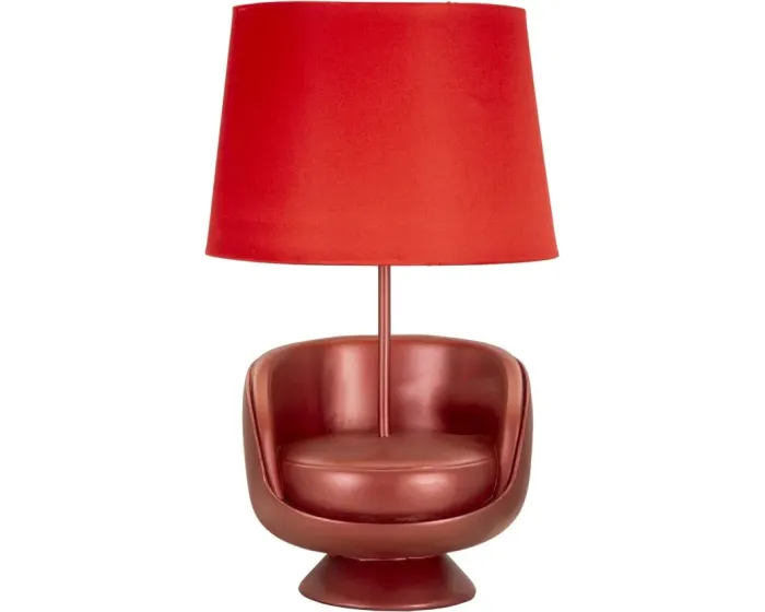 Stolní lampa Midcentury 46 cm červená