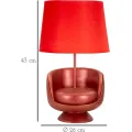 Stolní lampa Midcentury 46 cm červená