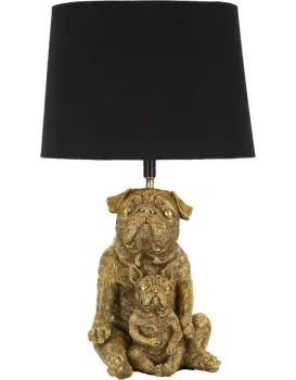 Stolní lampa Dog 43,8 cm černo-zlatá