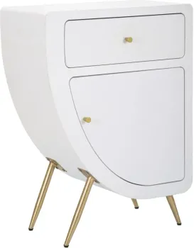 Noční stolek Venus 60 cm bílý/zlatý