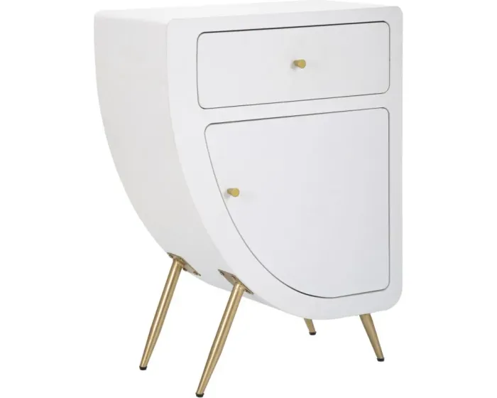 Noční stolek Venus 60 cm bílý/zlatý