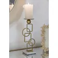 Svícen Marie 31 cm zlatý/mramor