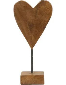 Dřevěná dekorace Heart 35 cm hnědá