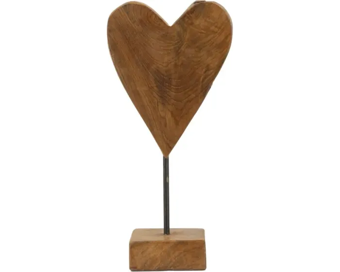 Dřevěná dekorace Heart 35 cm hnědá