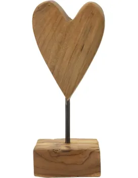 Dřevěná dekorace Heart 25 cm hnědá