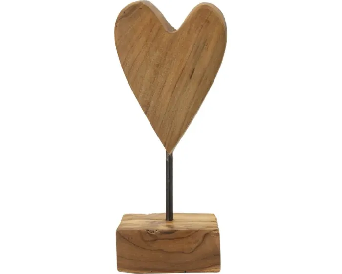 Dřevěná dekorace Heart 25 cm hnědá