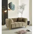 Dvoumístná pohovka Alma 155 cm taupe/zlatá
