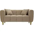 Dvoumístná pohovka Alma 155 cm taupe/zlatá