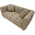 Dvoumístná pohovka Alma 155 cm taupe/zlatá