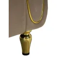Dvoumístná pohovka Alma 155 cm taupe/zlatá