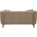 Dvoumístná pohovka Alma 155 cm taupe/zlatá