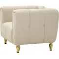 Designové sametové křeslo Alma krémové/zlaté