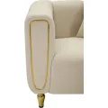 Designové sametové křeslo Alma krémové/zlaté