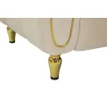 Designové sametové křeslo Alma krémové/zlaté