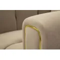 Designové sametové křeslo Alma šedobéžové/zlaté