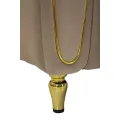 Designové sametové křeslo Alma šedobéžové/zlaté