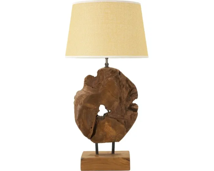 Stolní lampa Kepala 35 cm z masivu hnědá