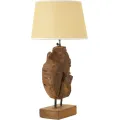 Stolní lampa Kepala 35 cm z masivu hnědá