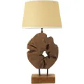 Stolní lampa Kepala 35 cm z masivu hnědá