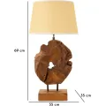 Stolní lampa Kepala 35 cm z masivu hnědá